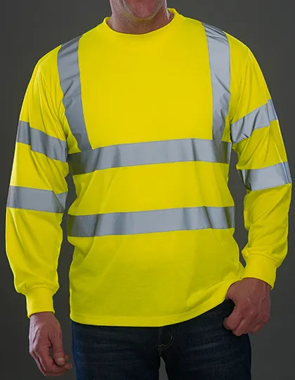 Veiligheid T-shirt Lange Mouw YOKO HVJ420 in Veiligheid T-shirt Lange Mouw YOKO HVJ420 Hi Vis Yellow