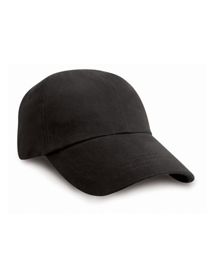Cap 6 panel Brushed Cotton RC024X Zwart
