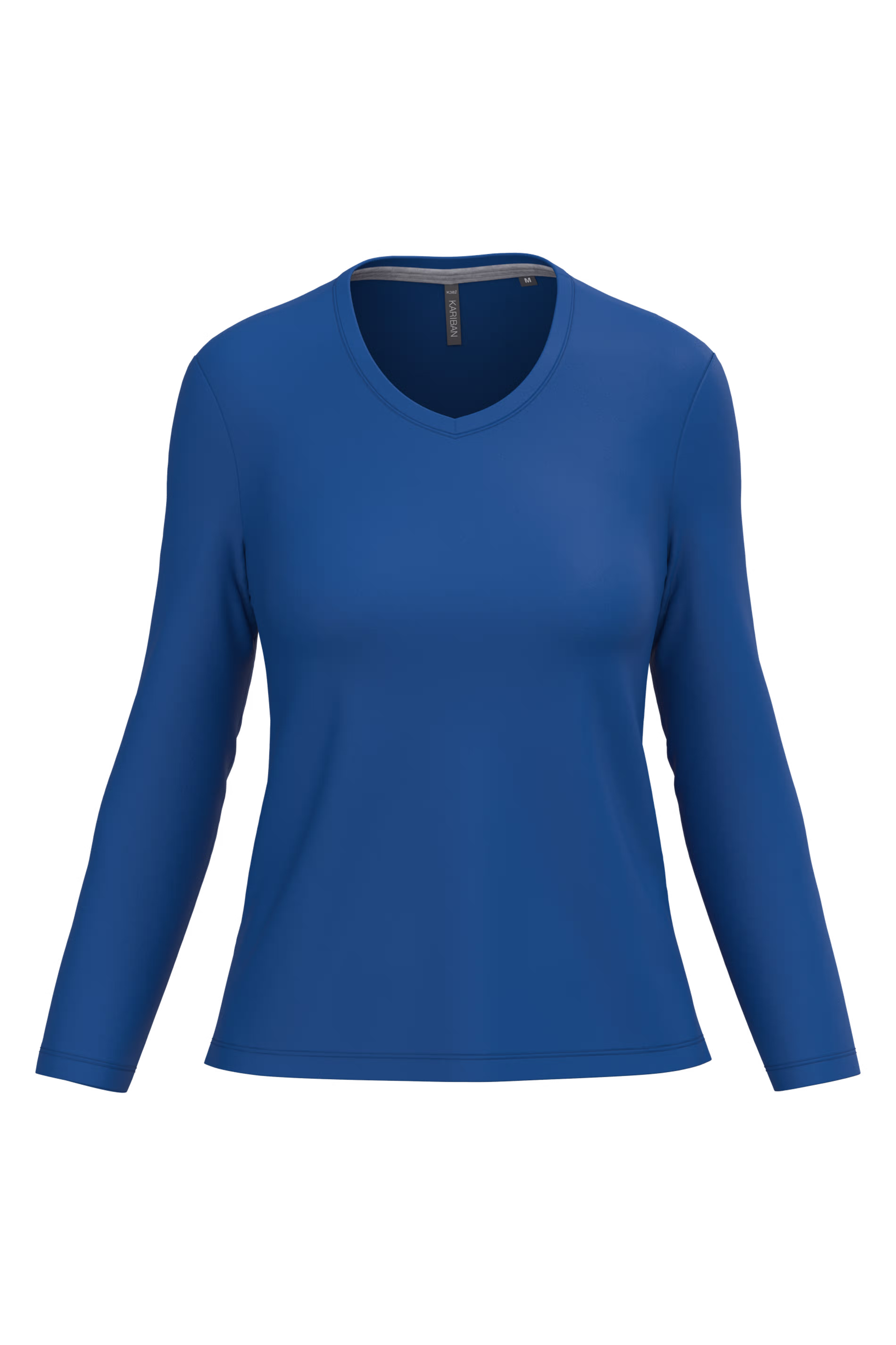 Dames T-shirts lange mouw V Hals Kariban K382 - Royal Blue