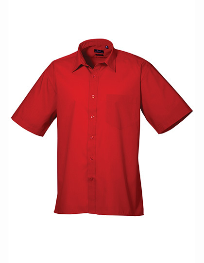 overhemd korte mouw Popeline premier PR202 Red