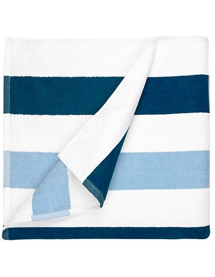 Strandlaken Stripe The One Towelling T1-STRIPE Navy-Light Blue-White