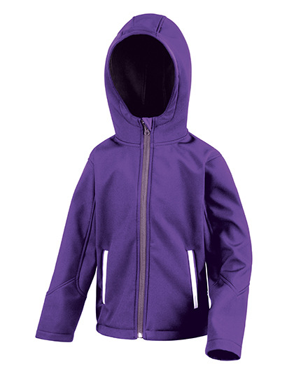 Softshell Jassen Kinder Hooded Result R224J purple-grey