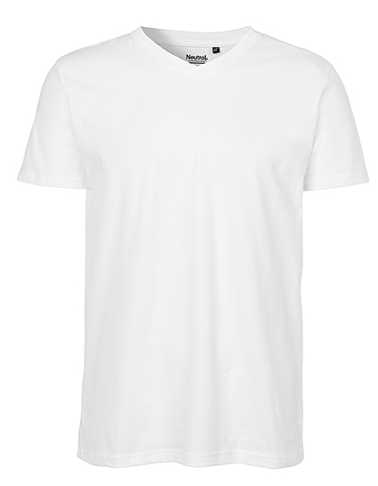 Heren T-shirt V Hals Neutral O61005 - White