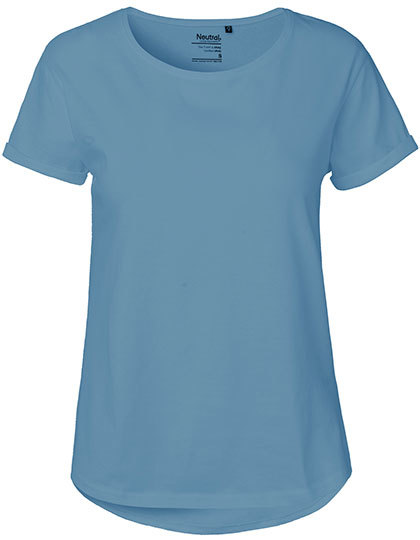 Dames T-shirt Neutral Roll Up O80012 - Dusty Indigo