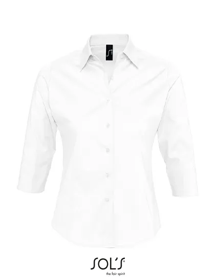 Dames Blouse 3/4 mouw Sol's Effect 17010 in Dames Blouse 3/4 mouw Sol's Effect 17010 Wit