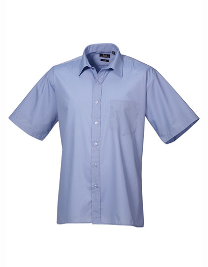 overhemd korte mouw Popeline premier PR202 Mid Blue
