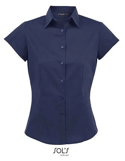 Dames Blouse Korte Mouw Sol's Strech 17020 in Dames Blouse Korte Mouw Sol's Strech 17020 Dark Blue
