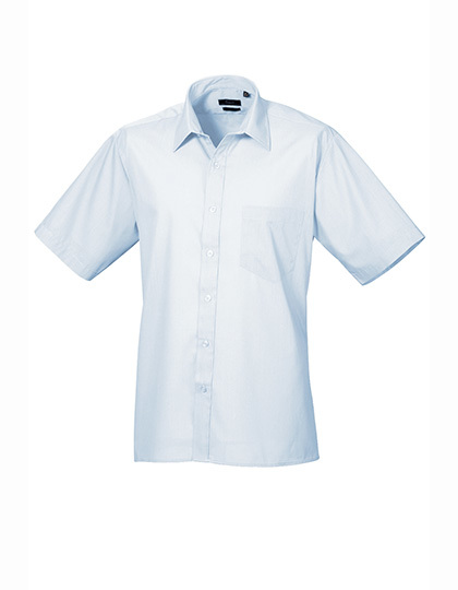 overhemd korte mouw Popeline premier PR202 Light Blue