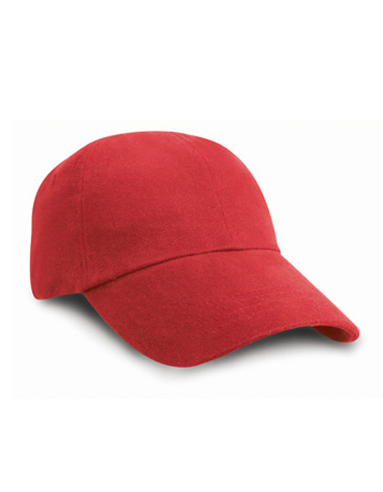 Cap 6 panel Brushed Cotton RC024X Rood