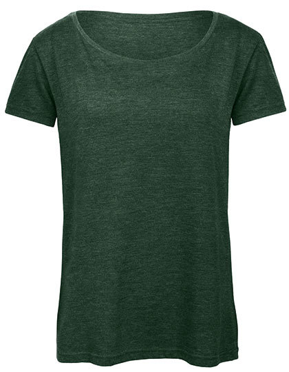 Dames T-shirt Triblend B&C TW056 - Heather Forest