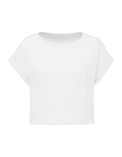 Dames T-shirt Organic Mantis Crop Top T M96 - White