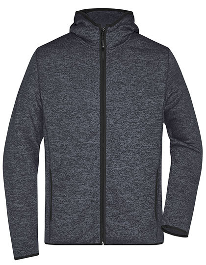 Fleece Vest Daiber Hooded JN589 dark melange-zwart