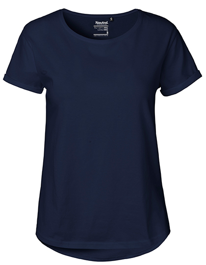 Dames T-shirt Neutral Roll Up O80012 - Navy