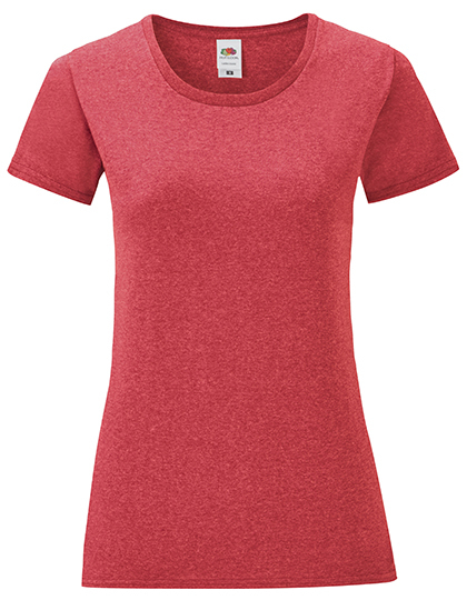 Dames T-shirt Iconic Fruit of the Loom 61-432-0 - Heather Red