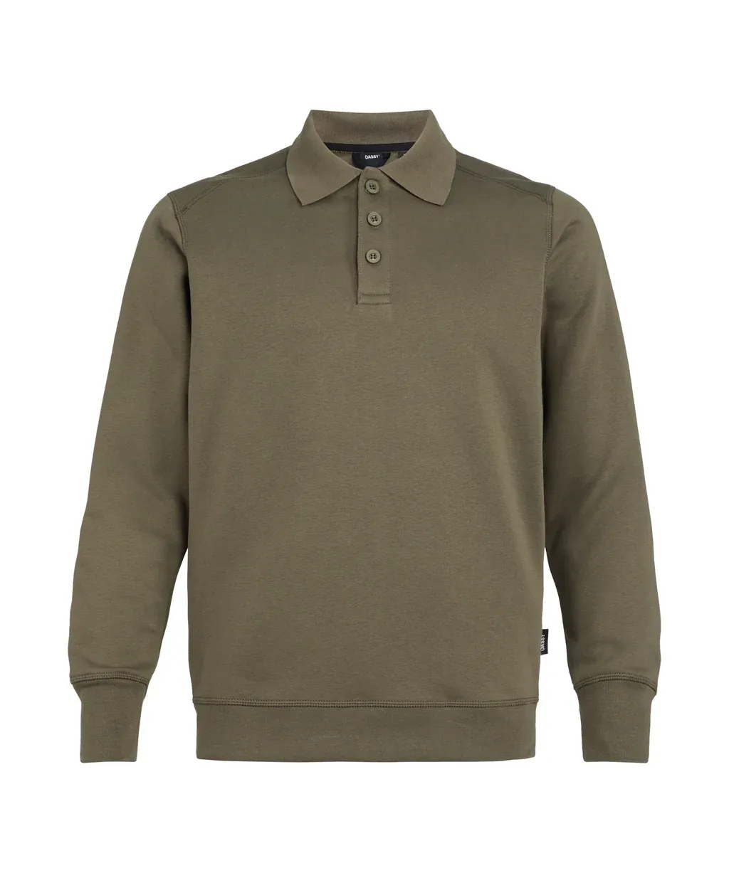 DASSY Polo Sweater LUCID 550002 - DASSY Polo Sweater LUCID 550002 KAKI GROEN