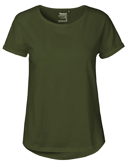Dames T-shirt Neutral Roll Up O80012 - Military