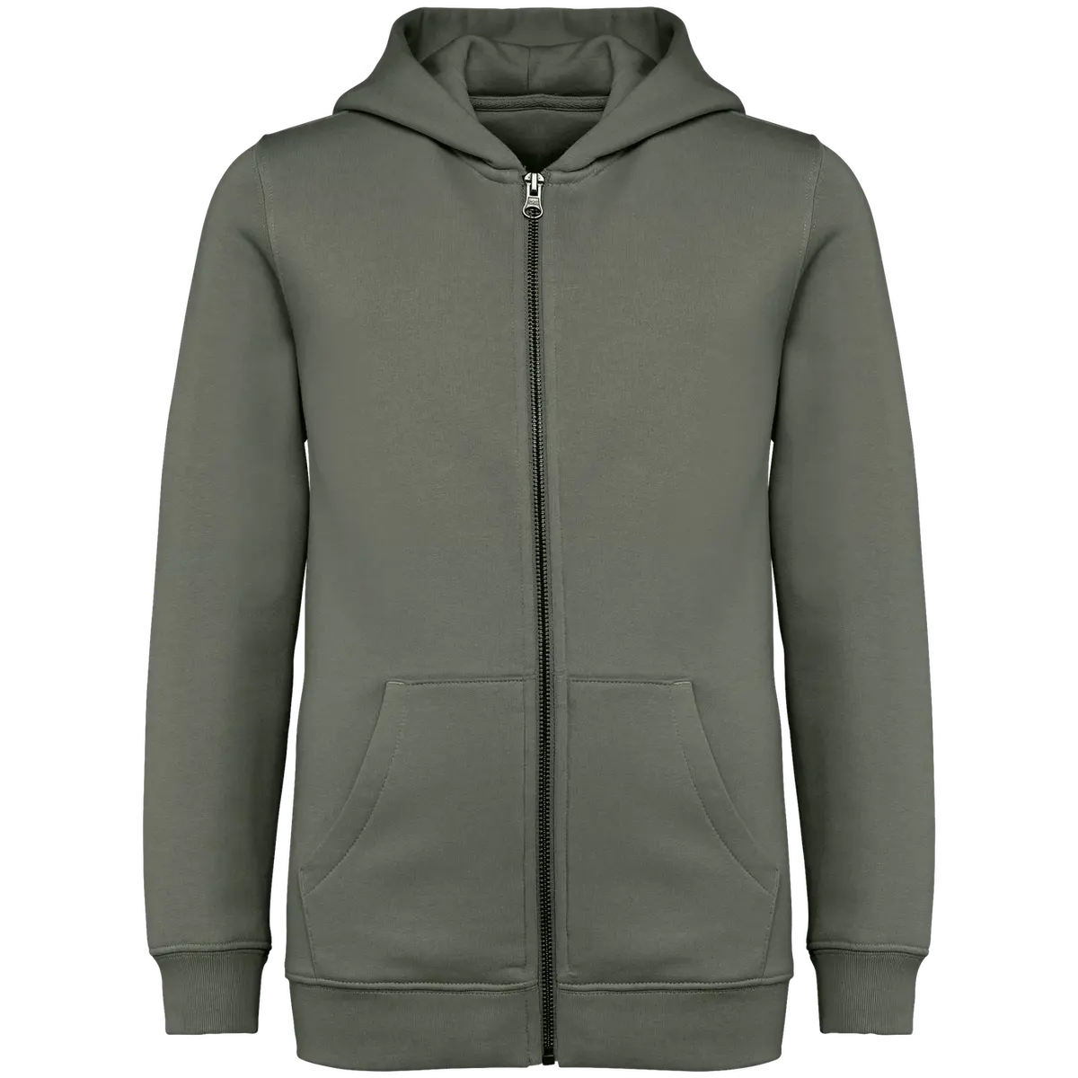 Kinder Hooded Sweater Full Zip Native Spirit NS405 ORGANIC KHAKI