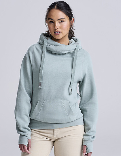 Heren Hooded Sweater Cross Neck AWDis JH021