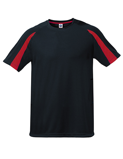 Goedkope Sportshirt Starworld Unisex Contrast SW309 - Black / Fiesta Red