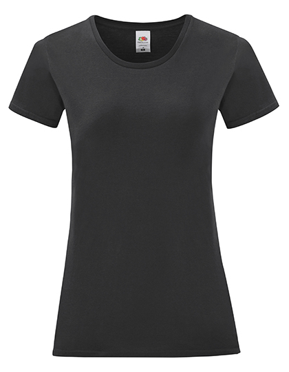 Dames T-shirt Iconic Fruit of the Loom 61-432-0 - Black