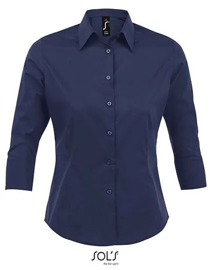 Dames Blouse 3/4 mouw Sol's Effect 17010 in Dames Blouse 3/4 mouw Sol's Effect 17010 Dark Blue