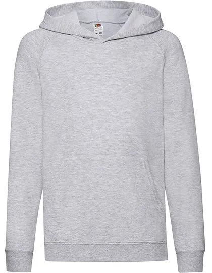 Kinder Hooded Sweater Fruit of the Loom Lightweight 62-009-0 in Kids Lightweight Hooded Sweat Heather Grey