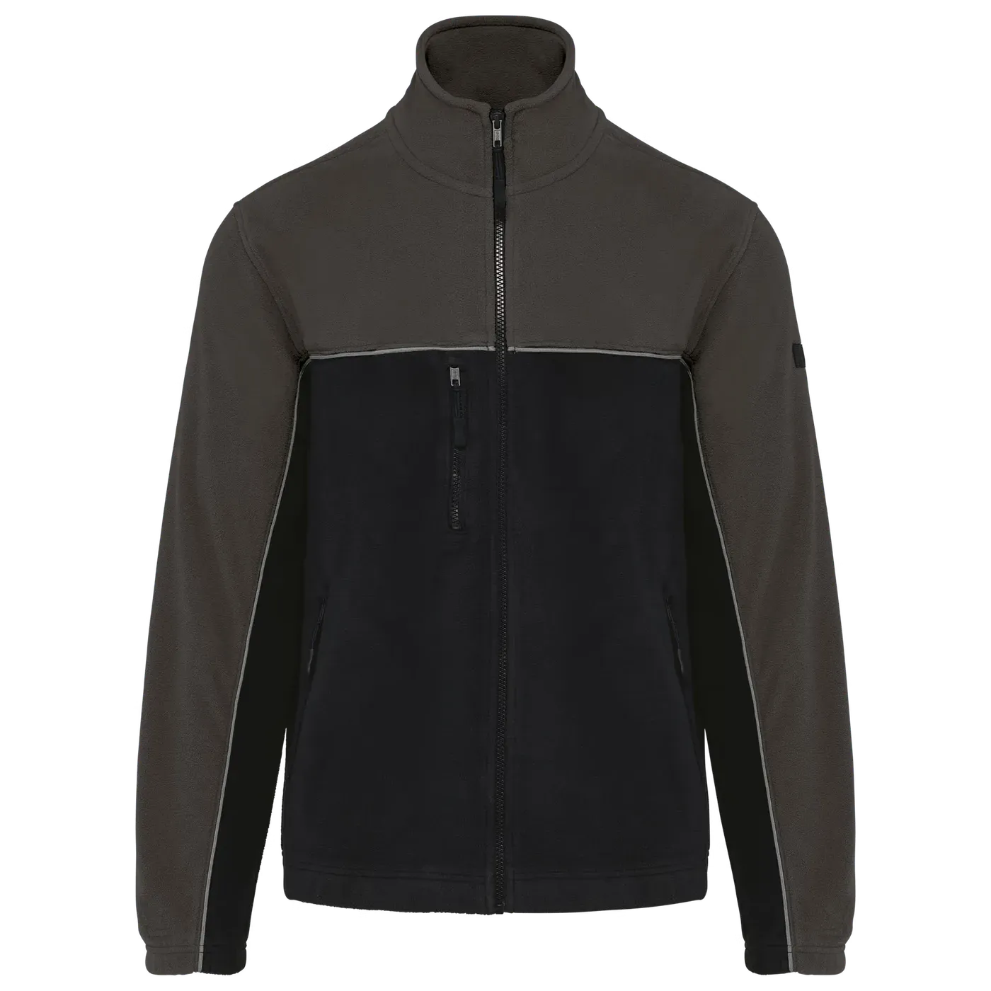 Heren Fleece vest Tweekleurige ecologishe WK904 in Heren Fleece vest Tweekleurige ecologishe WK904 BLACK-DARK GREY