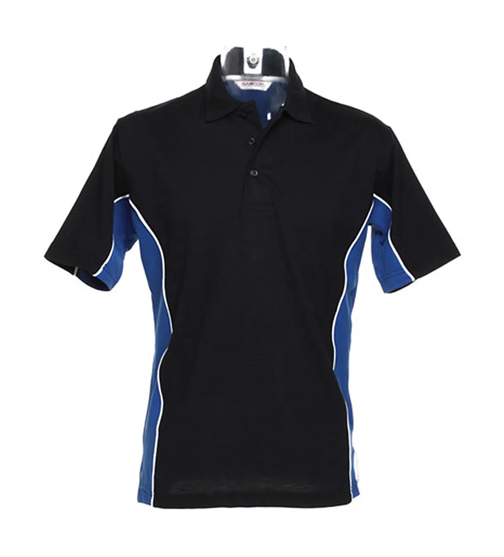 Heren Poloshirt Track Kustom Kit KK475 in Heren Poloshirt Track Kustom Kit KK475 zwart-royal-wit