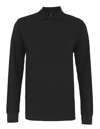 Heren Polo Lange Mouw Asquith & Fox Classic in Heren Polo Lange Mouw Asquith & Fox Classic Zwart