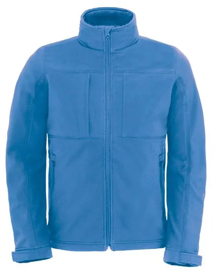 Heren Softshell Jas B&C Hoodie JM950 in azure