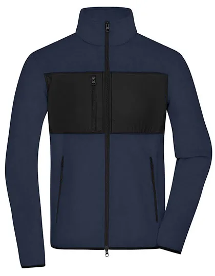 Heren Fleecevest James & Nicholson JN1312 in Heren Fleecevest James & Nicholson JN1312 navy-zwart
