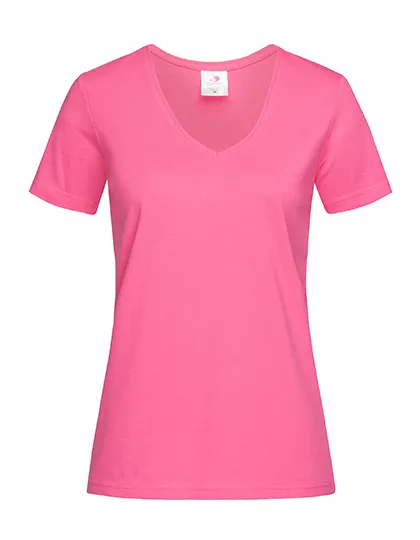 Dames T-shirt V Hals Stedman Classic-T ST2700 in Dames T-shirt V Hals Stedman Classic-T ST2700 - Sweet Pink