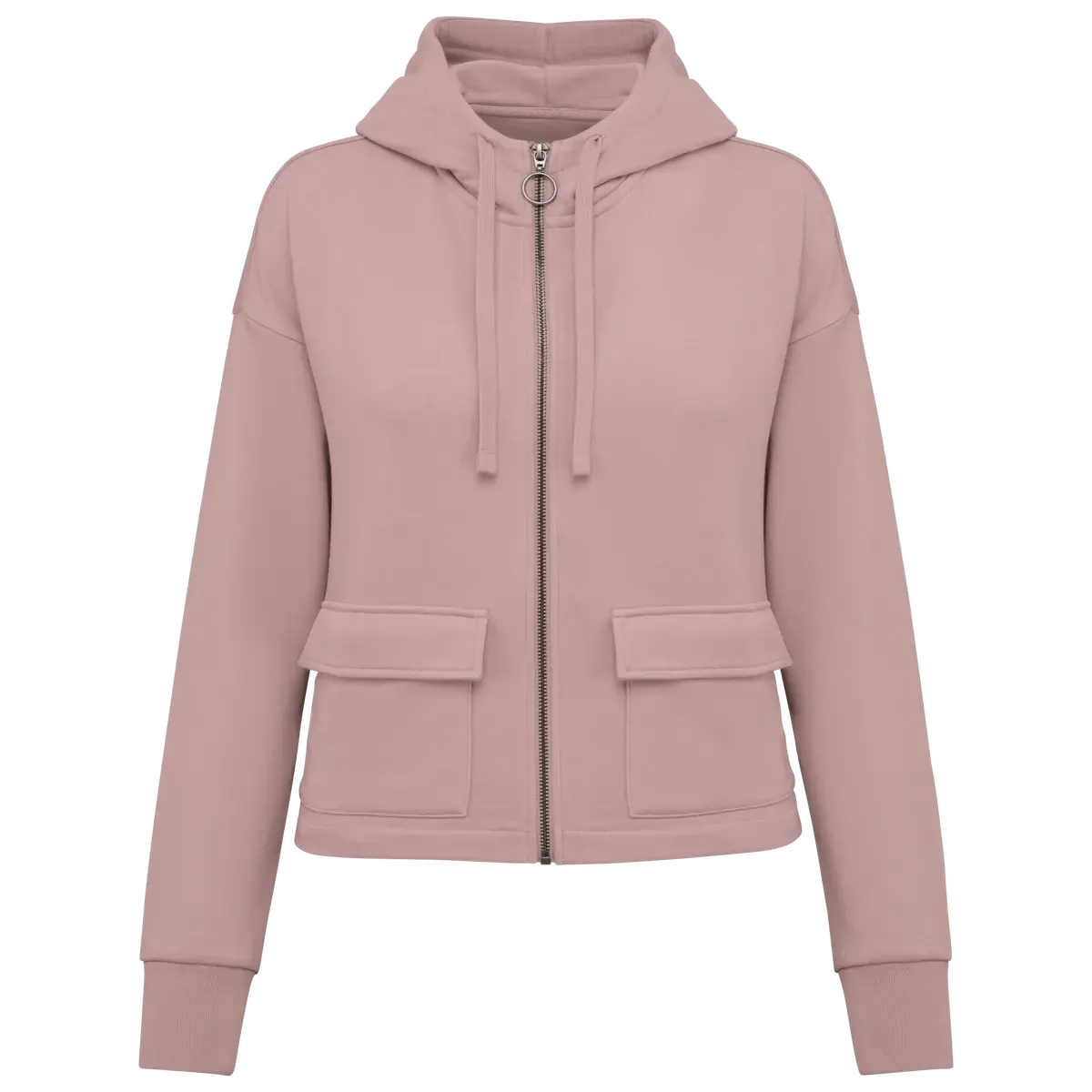 Dames Hoodie Full Zip Native Spirit Ecologisch NS409 in Dames Hoodie Full Zip Native Spirit Ecologisch NS409 - Petal Rose