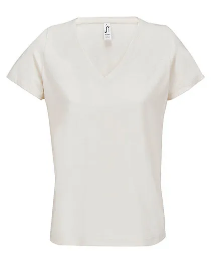 Dames T-Shirt Sols V-Neck Regent 04766 in Dames T-Shirt Sols V-Neck Regent 04766 - Off White