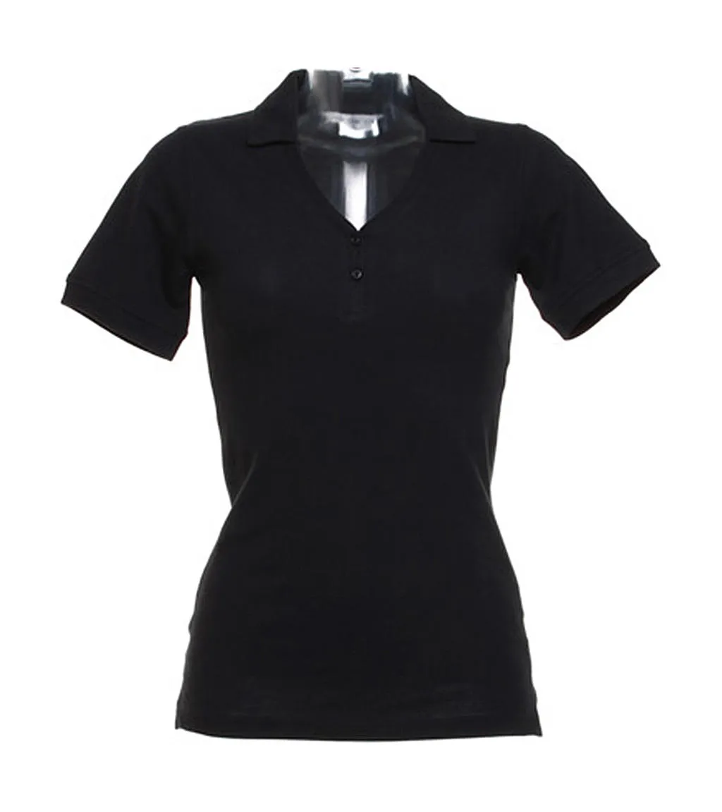 Dames Poloshirt Kustom Kit Sophia V-Neck KK732 productfoto