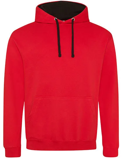 Heren Hoodie AWDis varsity JH003 in Heren Hoodie AWDis varsity JH003 - Fire Red-Jet Black