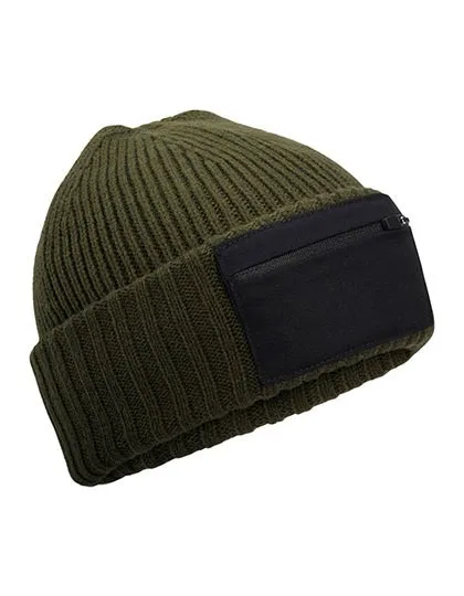 Beanie met Zip Patch Beechfield B334R productfoto