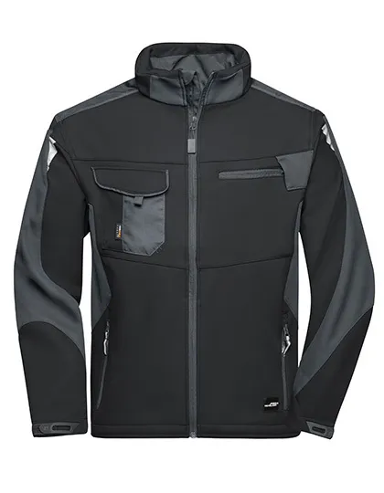 Heren Werk Softshell Jas Daiber JN844 in Heren Werk Softshell Jas Daiber JN844 Zwart-Carbon