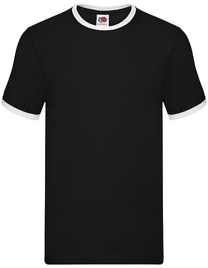 Ringer heren T-shirts Fruit of the Loom 61-168-0 in T-shirt Ringer Tee Fruit of the Loom 61-168-0 - Black/White