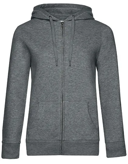 Dames Hoodie met rits B&C QUEEN WW03Q in Dames Hoodie met rits B&C QUEEN WW03Q - Heather Mid Grey
