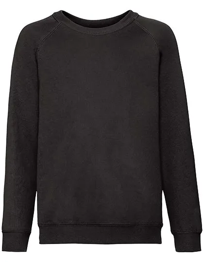 Kinder Sweater Classic Raglan Fruit of the Loom 62-039-0 in Zwart