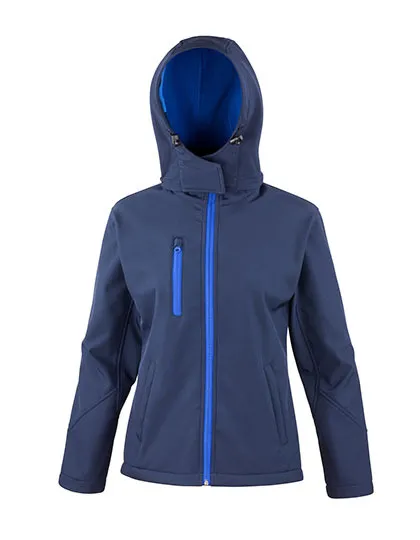 Dames Softshell Jas Hoodie Result R230F in Dames Softshell Jas Hoodie Result R230F navy-royal