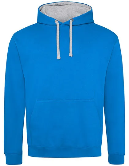 Heren Hoodie AWDis varsity JH003 in Heren Hoodie AWDis varsity JH003 - Sapphire Blue-Heather Grey