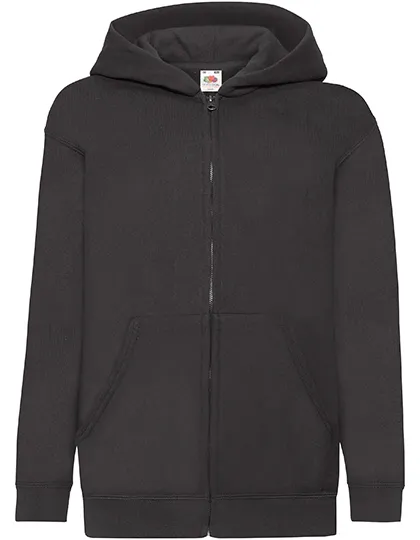 Kinder Hoodie full zip Fruit of the Loom 62-045-0 in Kinder Hoodie full zip Fruit of the Loom 62-045-0 zwart