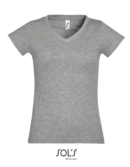 Dames  T-shirt Sols V-Neck Victory 11388 in Dames  T-shirt Sols V-Neck Victory 11388 - Grey Melange