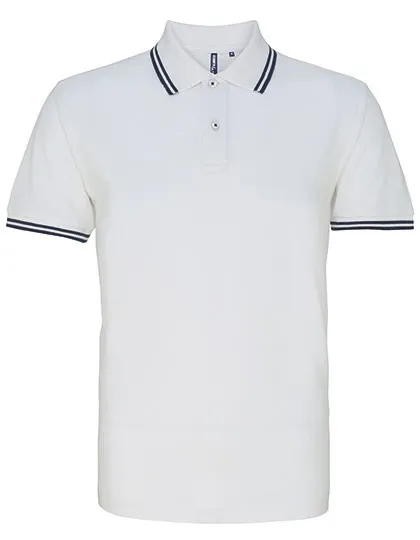 Heren Polo Asquith & Fox Classic Fit Tipped AQ011 in Heren Polo Asquith & Fox Classic Fit Tipped Wit-Navy