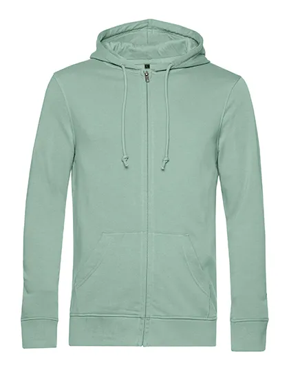 Organische Heren Hoodie met rits B&C Inspire Zipped WU35B in Organische Heren Hoodie met rits B&C Inspire Zipped WU35B - Sage