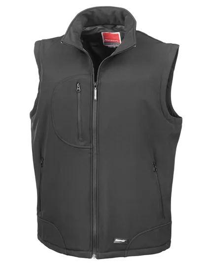 Heren Softshell Bodywarmer Result R123X in Heren Softshell Bodywarmer Result R123X Black-Black