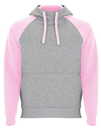 Baseball Hooded Sweater Roly Badet SU1058  in Baseball Hooded Sweater Roly Badet SU1058 Heater Grey-Light Pink