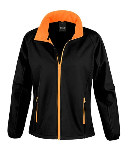 Dames Softshell Jas Result R231F in Dames Softshell Jas Result R231F Black/Orange